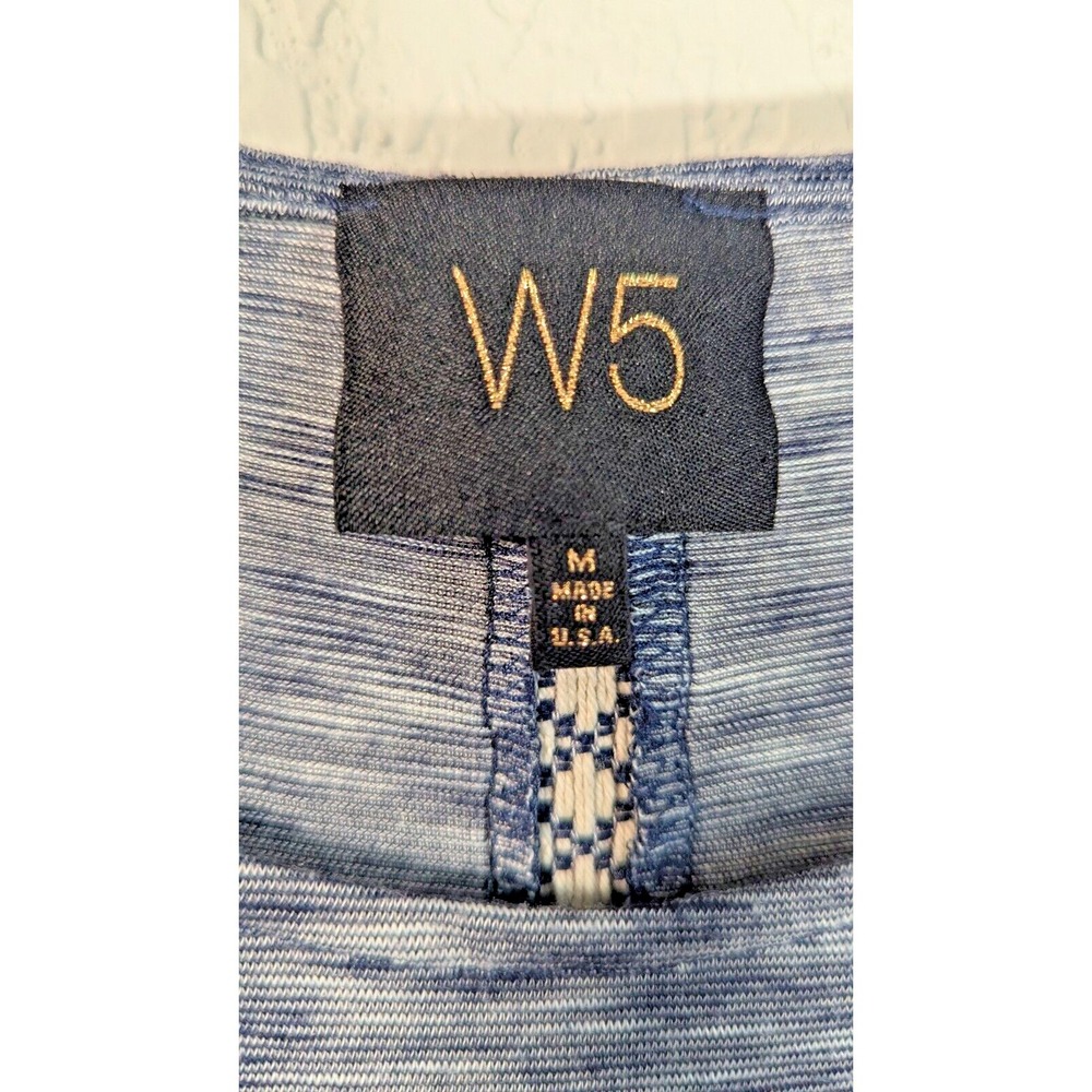 W5 Anthropologie Sleeveless Striped Navy Blue White Tank Top Women M Embroidered - Picture 3 of 3